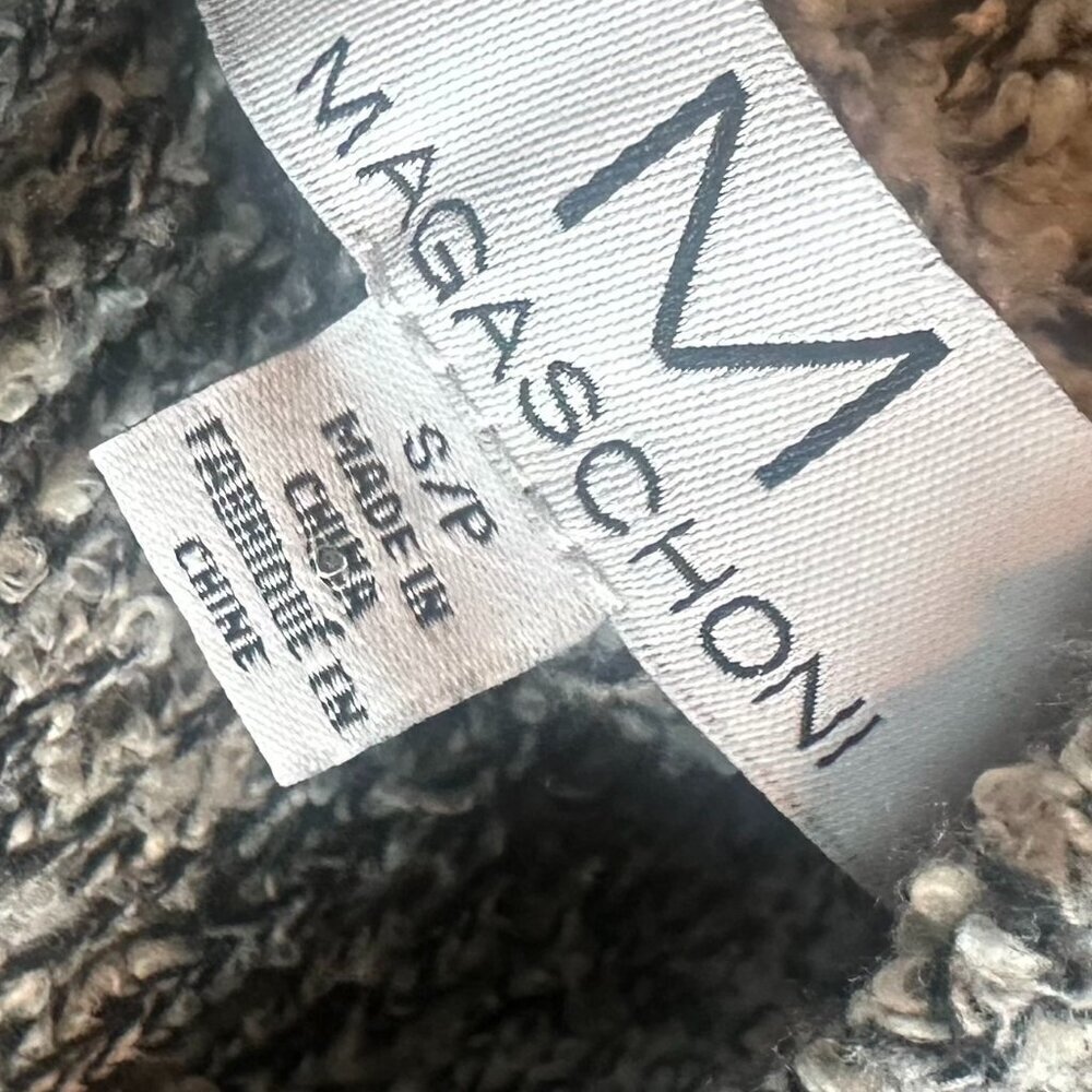 Magaschoni Black White Pullover Turtleneck Sweater Fringe Bohemian Boho Sz Small - Picture 13 of 13